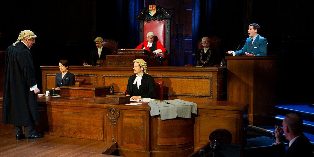 The cast of Witness for the Prosecution. Photo by Ellie Kurttz.